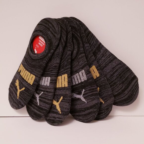 PUMA Ladies No Show Sneaker Sock Liner 8-Pair Pack White | Gray | Black - Picture 3 of 6